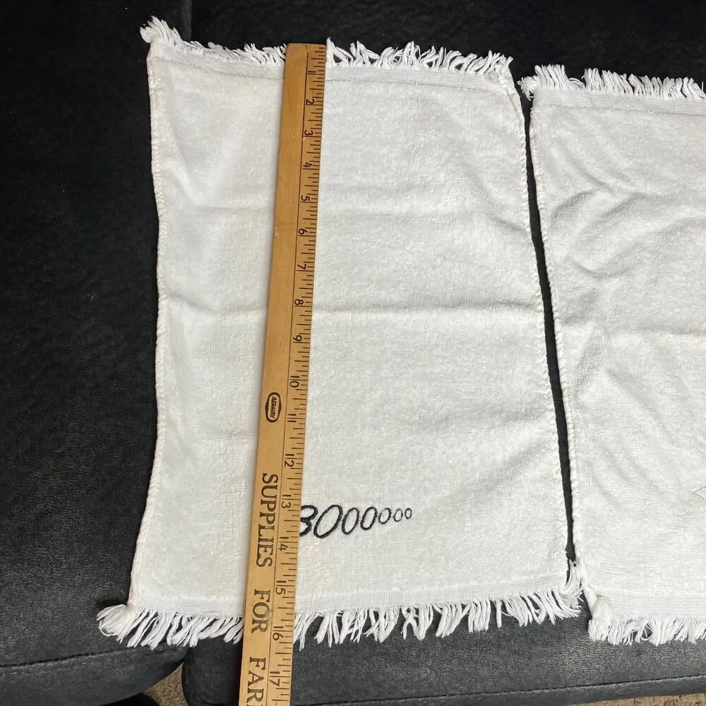 Set Of 2 White Embroidered BOO Spider Web Kitchen Dish or Hand Towels Halloween